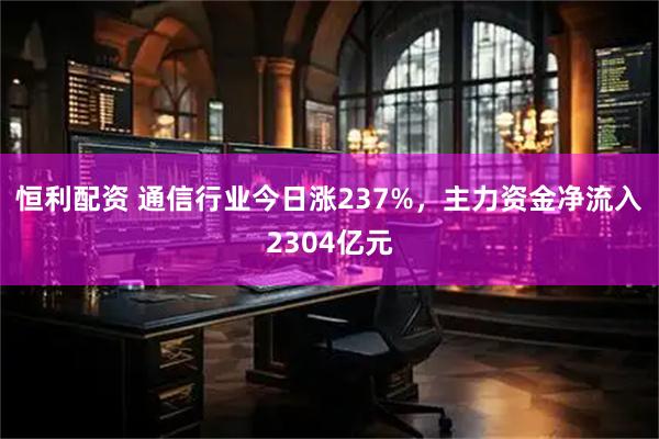 恒利配资 通信行业今日涨237%，主力资金净流入2304亿元